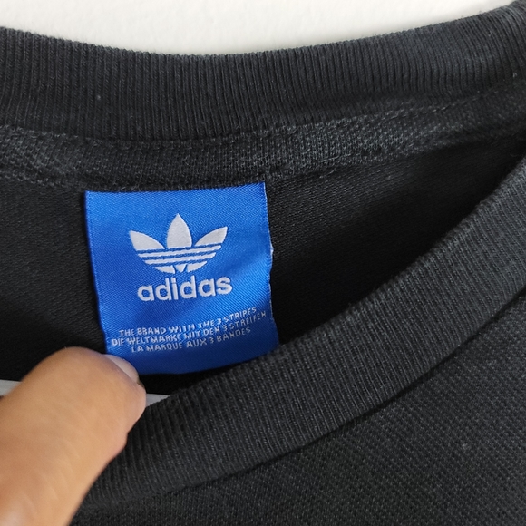 Adidas trefoil Men's Small black striped Long sleeve tee - Picture 3 of 3